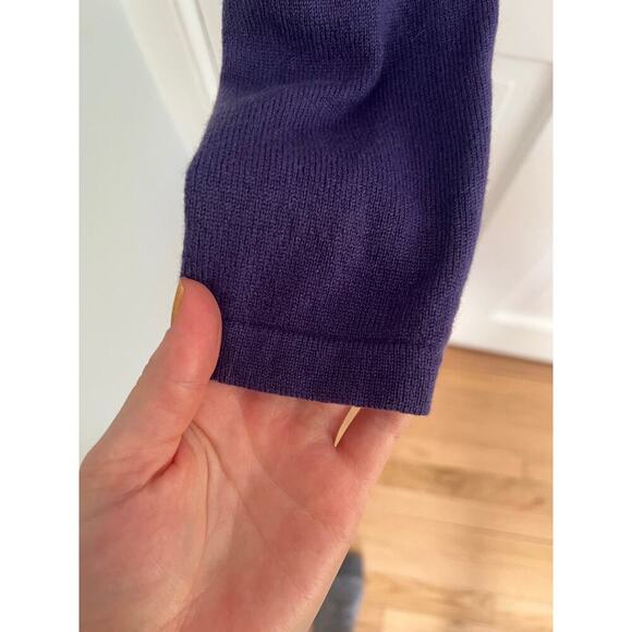Emory Claire Women's M 100% Cashmere Sweater Purple V Neck Academia Preppy - Picture 8 of 12